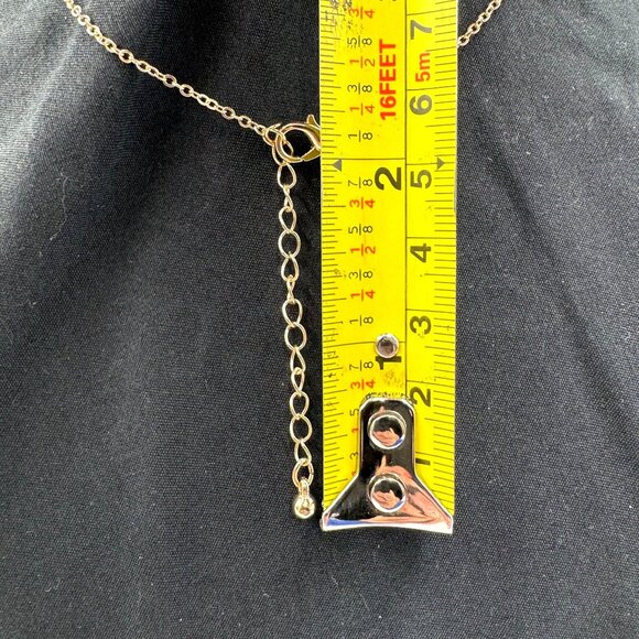 Charming Charlie Gold Tone Fashion Necklace w/Lapis Lazuli Teardrop Pendant - Picture 6 of 16